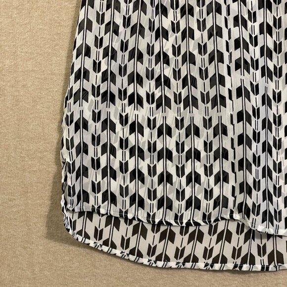 Collective Concepts Blouse Women's XS Black & White Sheer Sleeveless - Picture 3 of 12